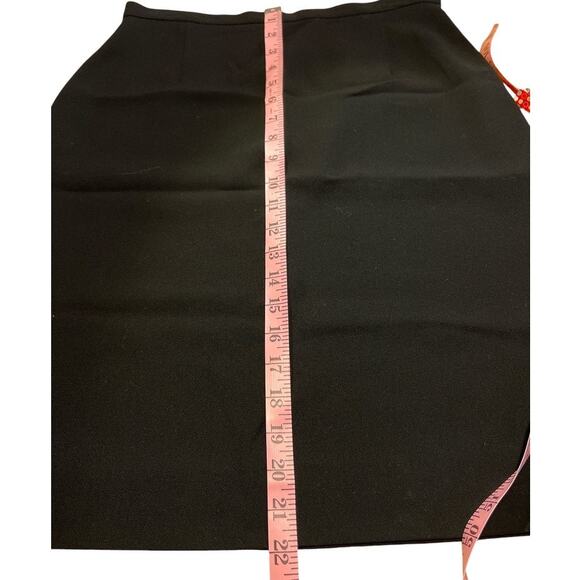 Vtg Giorgio Armani Italy Pencil Straight Skirt Wool Sz 8 Black Retro Power Siren - Picture 6 of 9
